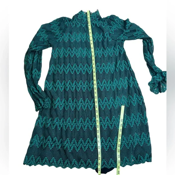 Free People Simone Mock Neck Lace Dress, dark green, women’s size XS - Picture 11 of 11